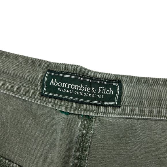 Abercrombie and Fitch Green Linen Blend Safari Casual Lounge Shorts L - Picture 3 of 3